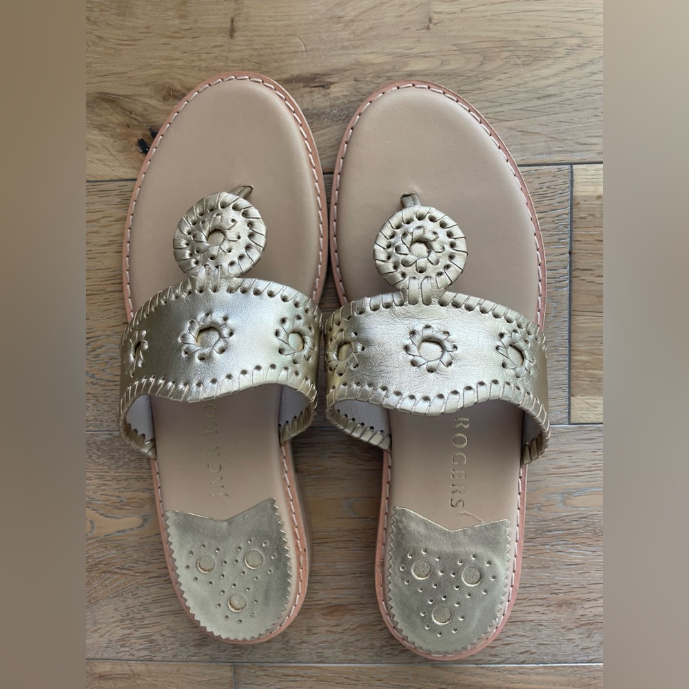 Women’s Jack Rogers sandals 8.5 new in box. Jack flat II in platinum